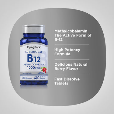 Methylcobalamin B-12 (Sublingual), 1000 mcg, 400 Fast Dissolve Tablets
