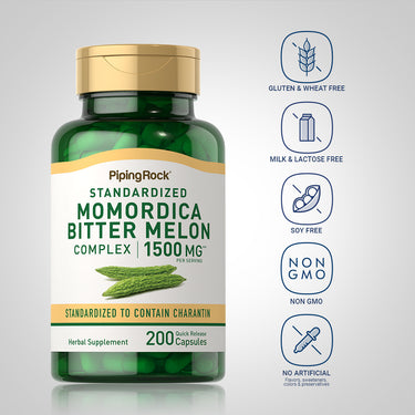 Momordica Bitter Melon, 1500 mg (per serving), 200 Quick Release Capsules