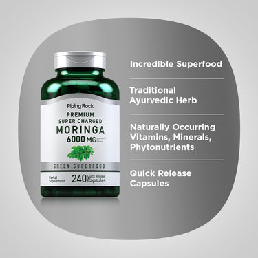 Moringa Oleifera, 6000 mg (per serving), 240 Quick Release Capsules