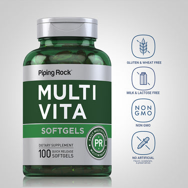 Multi-Vita (Multivitamin Mineral), 100 Quick Release Softgels