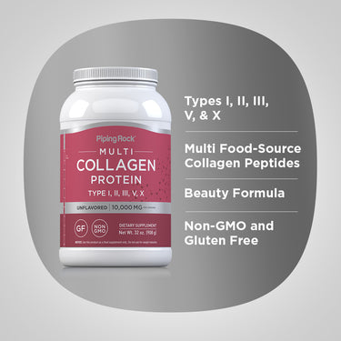 Multi Collagen Protein Powder, 10,000 mg (per serving), 32 oz (908 g) Bottle