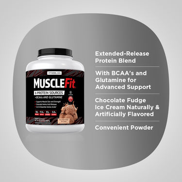MuscleFit Protein Powder (Chocolate Fudge Ice Cream), 5 lb (2.268 kg) Bottle