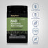 NAD Collagen Resveratrol bottle with icons indicating gluten, wheat, milk, lactose, soy free, non-GMO, and no artificial additives.