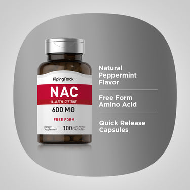 N-Acetyl Cysteine (NAC), 600 mg, 100 Quick Release Capsules