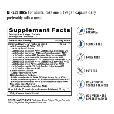 Daily Digestive Probiotic - 30 Billion CFU