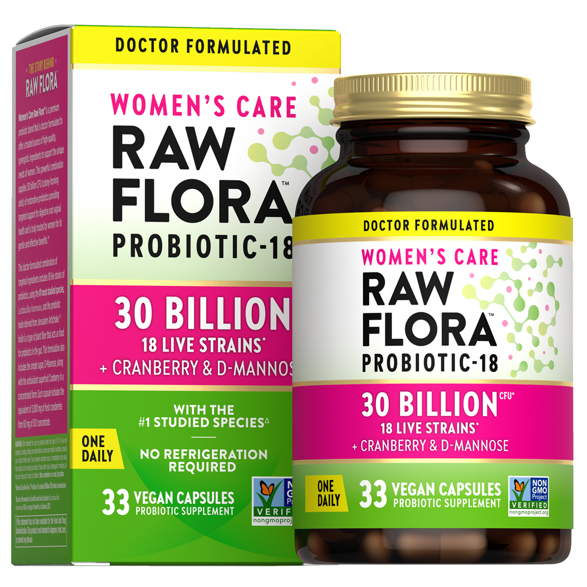 Women's Care Probiotic-18 30 Billion, 33 Vegan Capsules