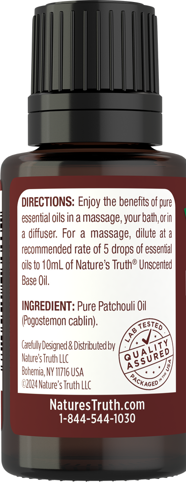 Patchouli Pure Essential Oil, 1/2 fl oz (15 mL) Dropper Bottle