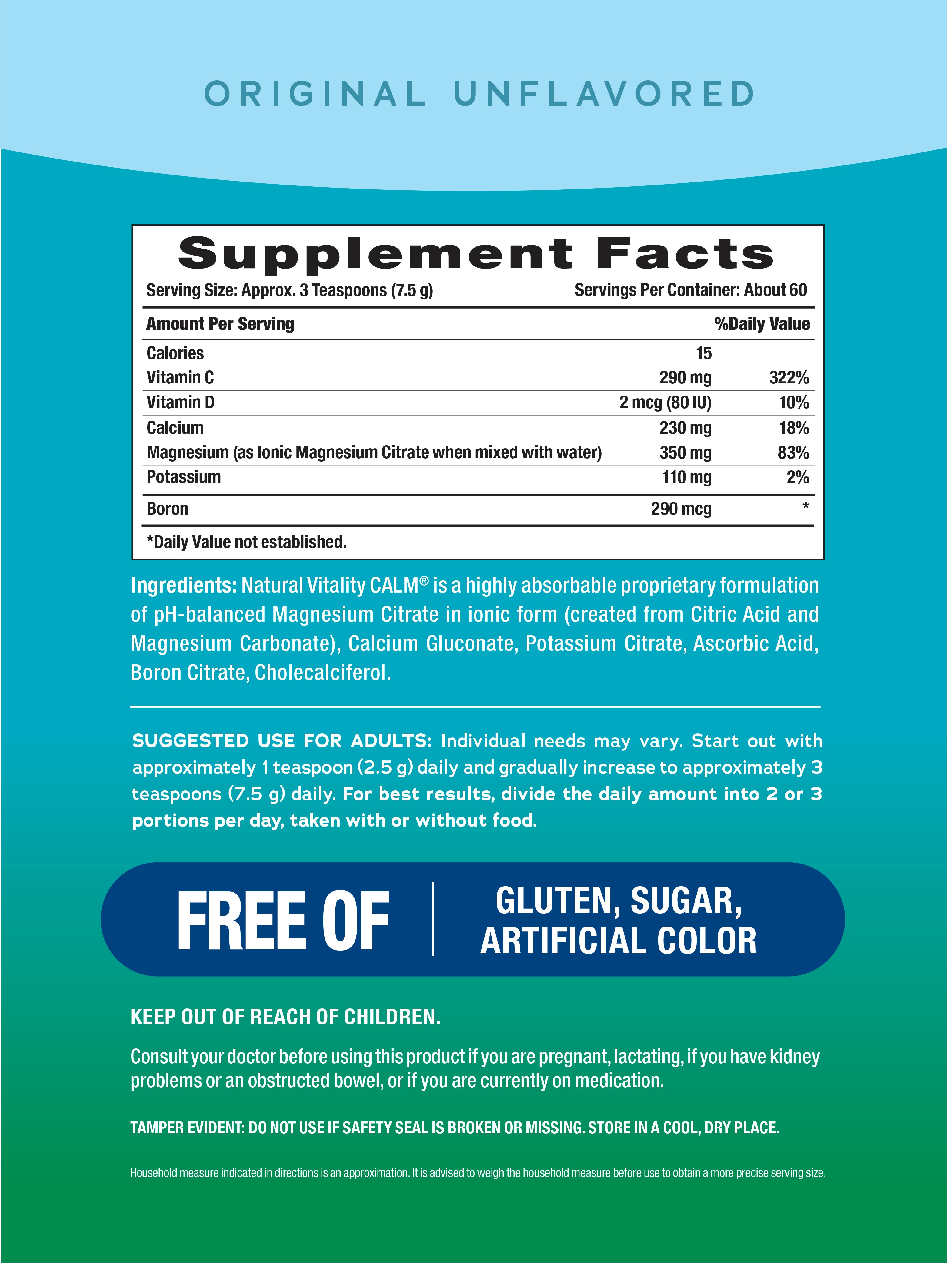 CALM plus Calcium Powder Unflavored, 16 oz (453 g)