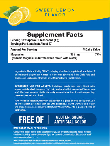 CALM Powder Sweet Lemon, 8 oz (227 g)