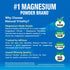 Product highlights graphic stating: #1 Magnesium, MAXCALM® Citrate + Glycinate, easy absorb, Vegan, Certified R.A.W., Certified C.L.E.A.N., Non GMO.