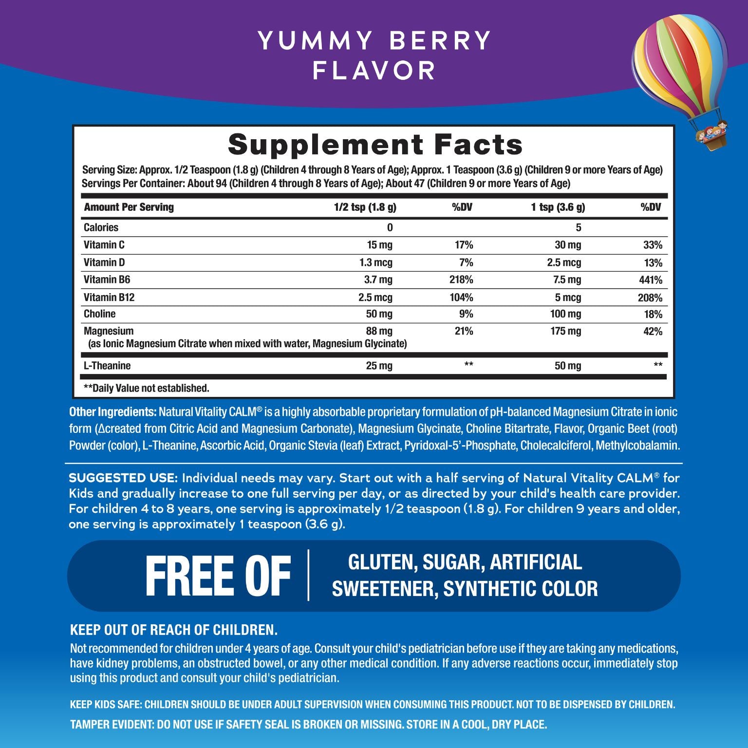 CALM Kids Powder Mixed Berry, 6 oz (170 g) Powder