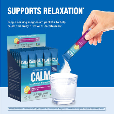 CALM Powder Raspberry-Lemon Stick Packs, 30 Stick Packs