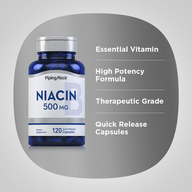 Niacin, 500 mg, 120 Quick Release Capsules
