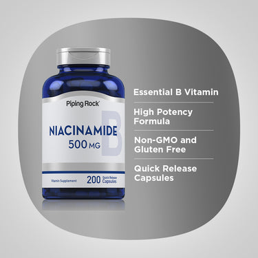 Niacinamide B-3, 500 mg, 200 Quick Release Capsules