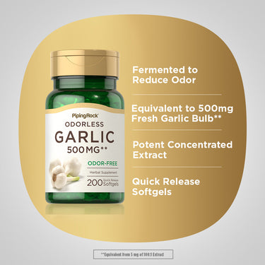 Odorless Garlic, 500 mg, 200 Quick Release Softgels