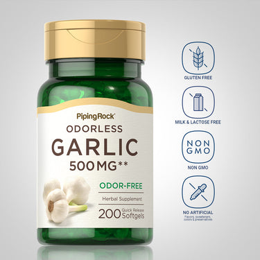 Odorless Garlic, 500 mg, 200 Quick Release Softgels