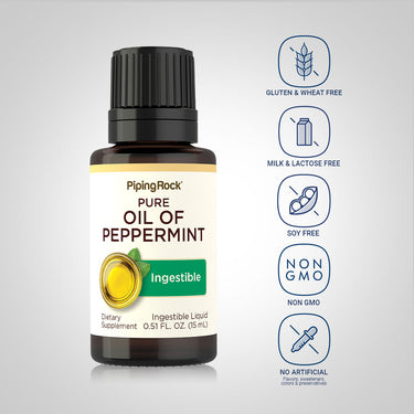 Oil of Peppermint Ingestible, 1/2 fl oz (15 mL) Dropper Bottle