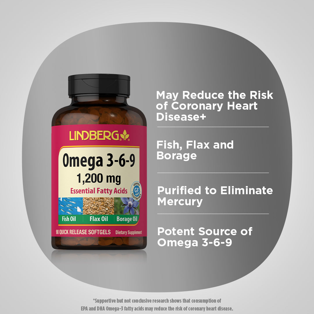 Omega 3-6-9 Fish, Flax & Borage, 1200 mg, 90 Softgels