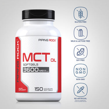 MCT Oil, 3600 mg (per serving), 150 Quick Release Softgels