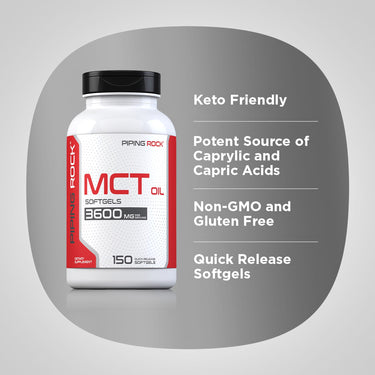 MCT Oil, 3600 mg (per serving), 150 Quick Release Softgels