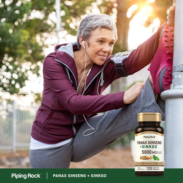 Panax Ginseng + Ginkgo, 5000 mg (per serving), 120 Vegetarian Capsules