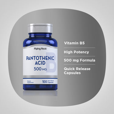 Pantothenic Acid, 500 mg, 100 Quick Release Capsules
