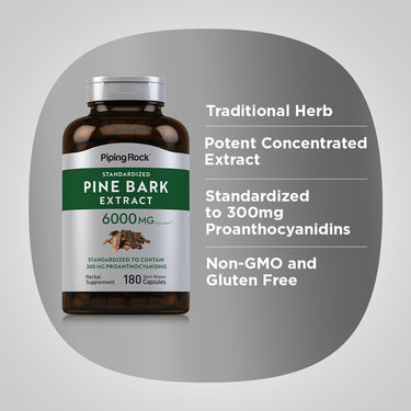 Pine Bark Extract, 6000 mg, 180 Quick Release Capsules