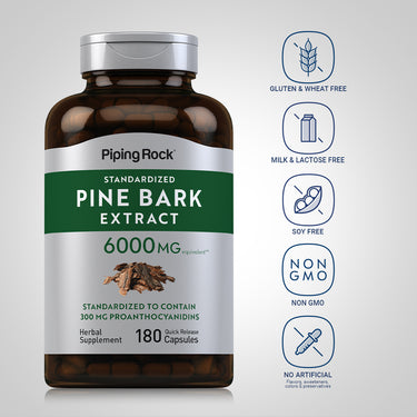 Pine Bark Extract, 6000 mg, 180 Quick Release Capsules