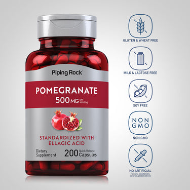 Pomegranate Extract (Standardized), 500 mg (per serving), 200 Quick Release Capsules