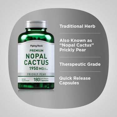 Prickly Pear Nopal Cactus (Opuntia ficus-indica), 1950 mg (per serving), 180 Quick Release Capsules