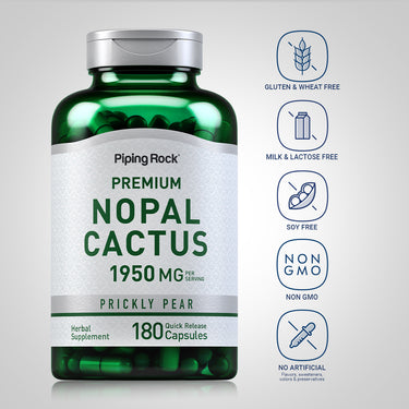 Prickly Pear Nopal Cactus (Opuntia ficus-indica), 1950 mg (per serving), 180 Quick Release Capsules
