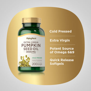 Pumpkin Seed Oil, 3000 mg (per serving), 200 Quick Release Softgels