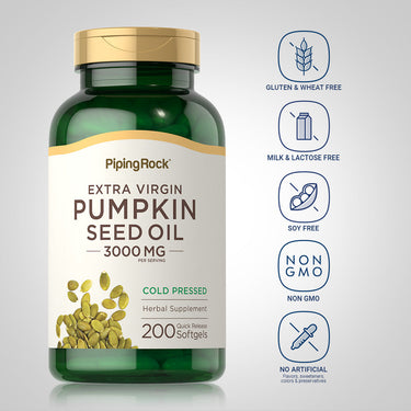 Pumpkin Seed Oil, 3000 mg (per serving), 200 Quick Release Softgels