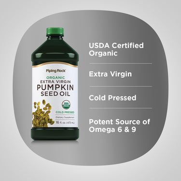 Pumpkin Seed Oil Cold Pressed (Organic), 16 fl oz (473 mL) Bottle