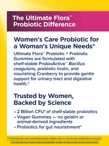 Ultimate Flora Women's Care Probiotic Gummies, 48 Vegan Gummies
