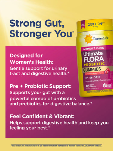 Ultimate Flora Women's Care Probiotic Gummies, 48 Vegan Gummies