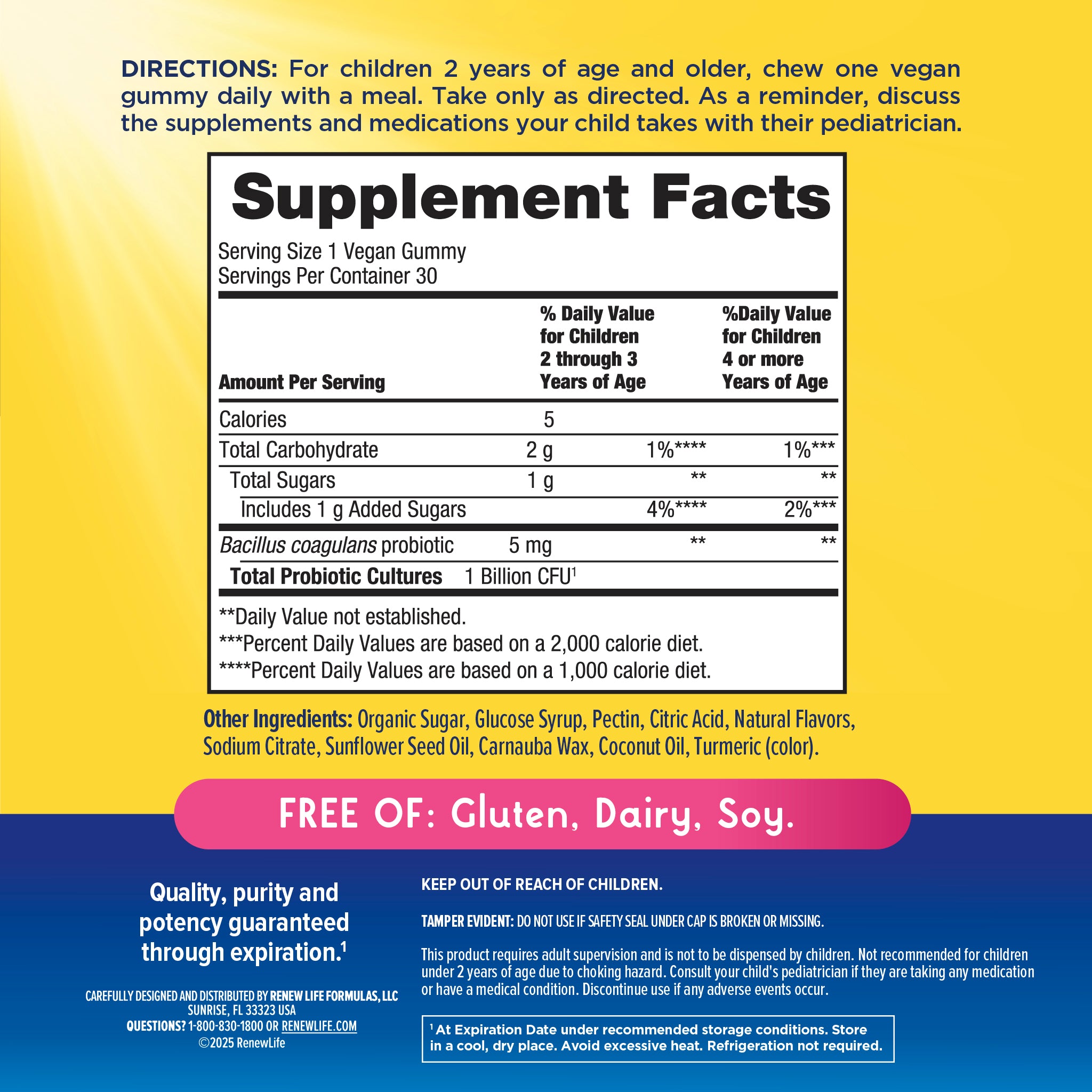 Ultimate Flora Kids Probiotic Gummies 1 Billion, 30 Berry-licious Gummies