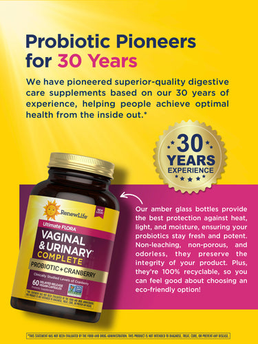 Ultimate Flora Vaginal & Urinary Complete + Probiotic & Cranberry, 60 Delayed Release Vegan Caps
