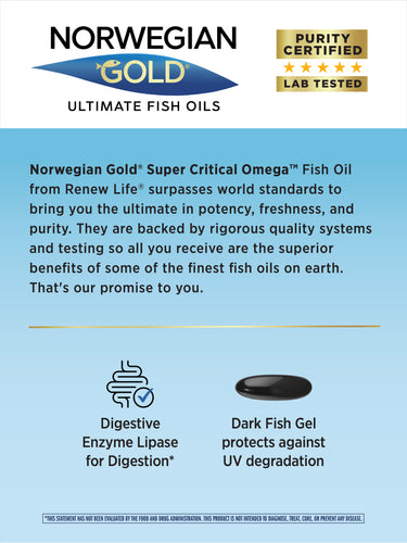 Norwegian Gold Critical Omega, 120 Fish Gelatin Softgels