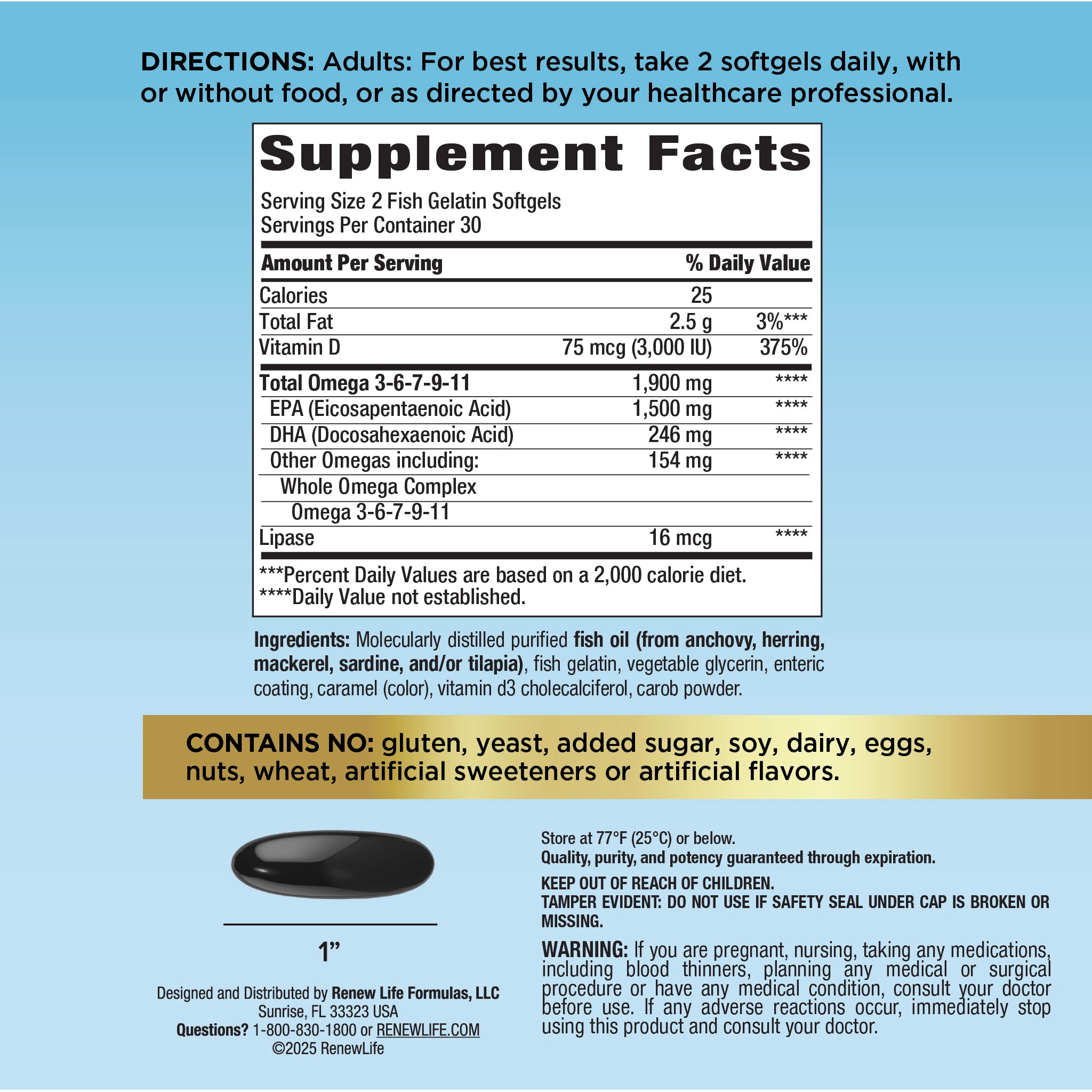 Norwegian Gold Super Critical Omega, 60 Fish Gelatin Softgels