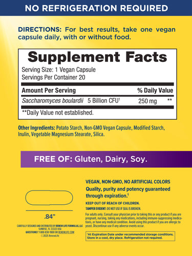 Ultimate Flora Saccaromyces Boulardii GO PACK, 20 Vegan Capsules
