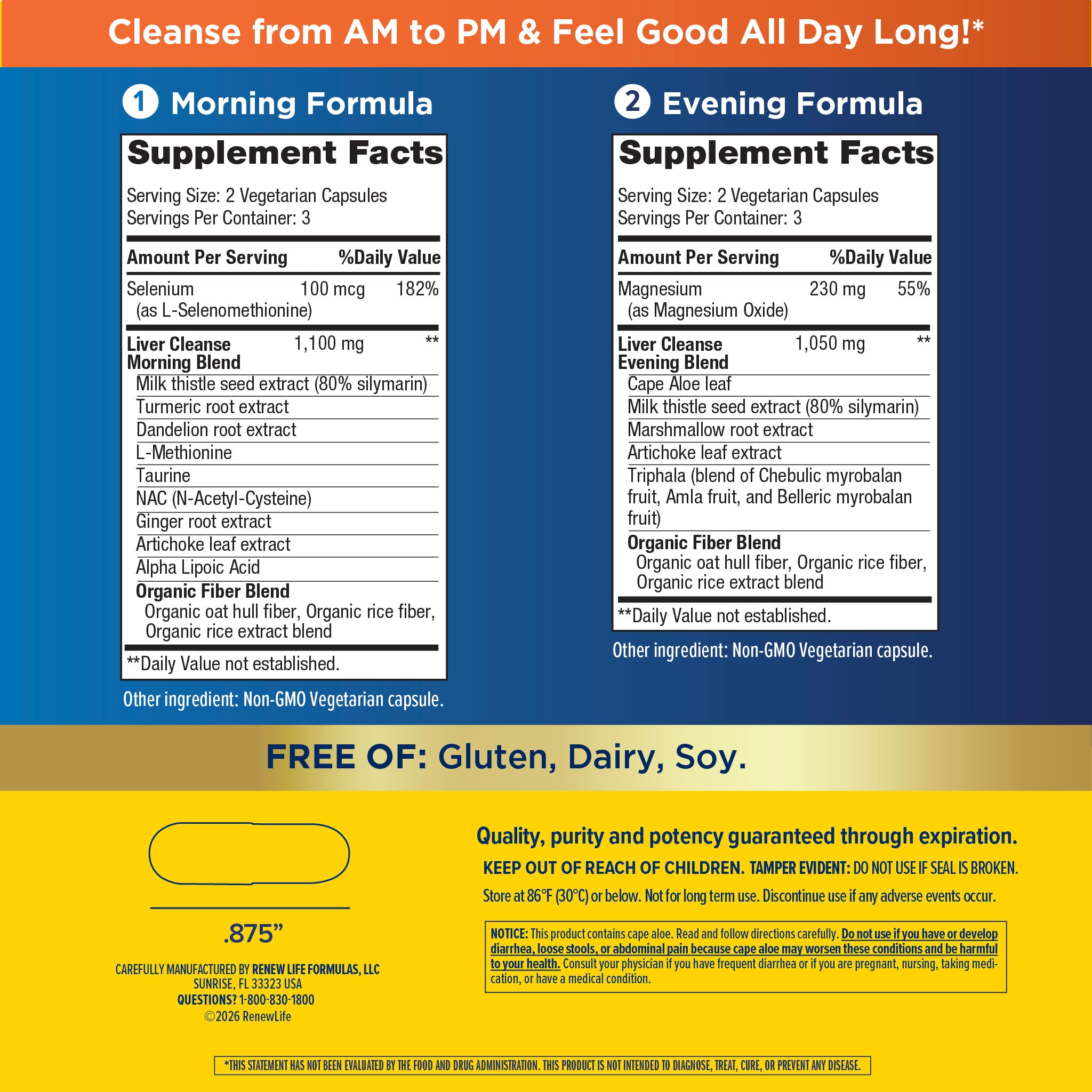 3 Day Liver Cleanse Vital Organ Support, 12 Vegetarian Capsules