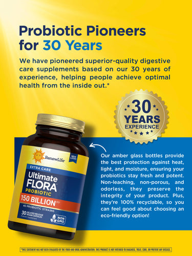 Ultimate Flora Extra Care Probiotic 150 Billion, 30 Delayed Release Vegan Caps