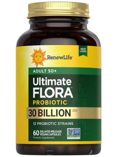 Ultimate Flora 50+ Probiotic 30 Billion, 60 Delayed Release Vegan Caps