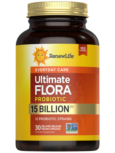 Ultimate Flora Everyday Care Probiotic 15 Billion, 30 Delayed Release Vegan Caps