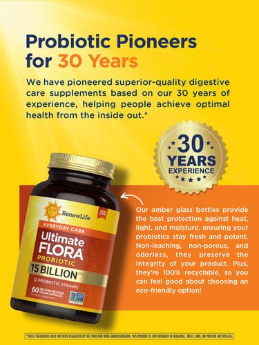 Ultimate Flora Everyday Care Probiotic 15 Billion, 60 Delayed Release Vegan Caps