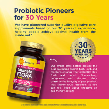 Ultimate Flora Women's Complete Probiotic 90 Billion, 60 Delayed Release Vegan Caps