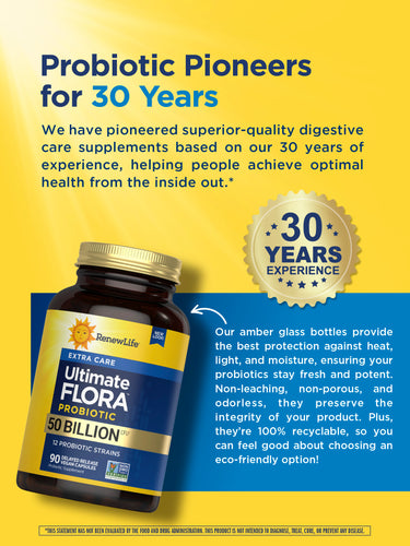 Ultimate Flora Extra Care Probiotic 50 Billion, 90 Delayed Release Vegan Caps