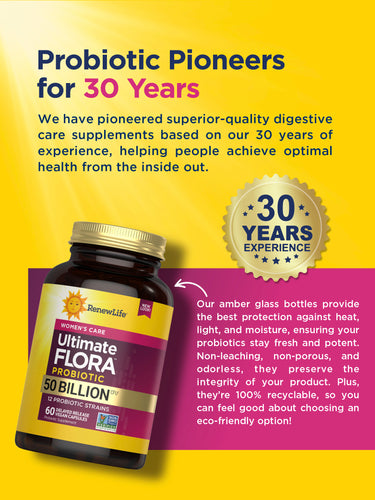 Ultimate Flora Women's Vaginal Care Probiotic 50 Billion, 60 Delayed Release Vegan Caps