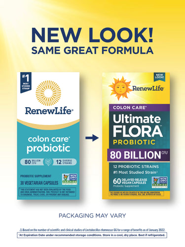 Ultimate Flora Colon Care Probiotic 80 Billion, 60 Delayed Release Vegan Caps